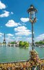 Blick von der Pont des Arts auf die Seine in Paris