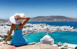 Aussicht auf die Stadt der Insel Mykonos